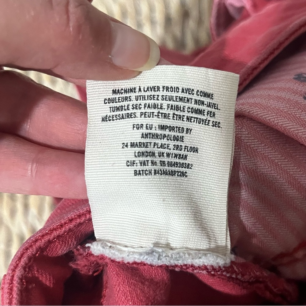 Anthropologie pilcro and the letterpress no 31 pants Waist 34” Red Ankle - Picture 7 of 8